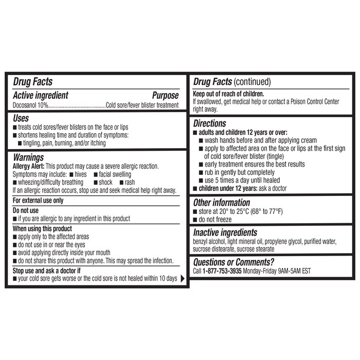 Caring Mill™ Docosanol 10% Cream Tube, Treatment for Cold Sore/Fever .07 oz. Tube, , large