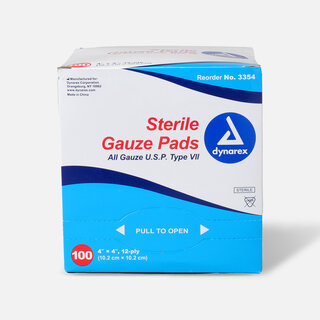 Dynarex Sterile Gauze Pads, 12 ply, 4 in x 4 in - 100 ct.