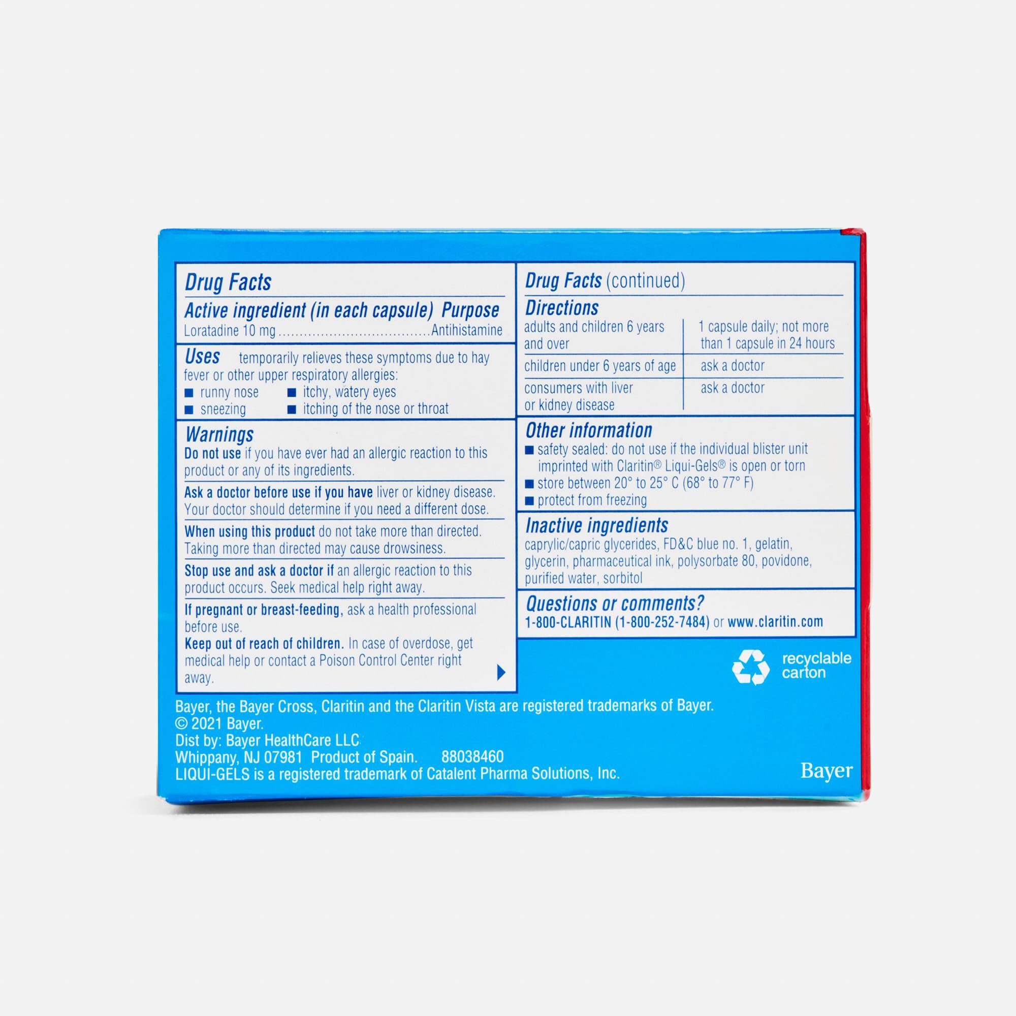 Claritin 24-Hour Non-Drowsy Allergy Relief Liqui-Gels, 60 ct., , large