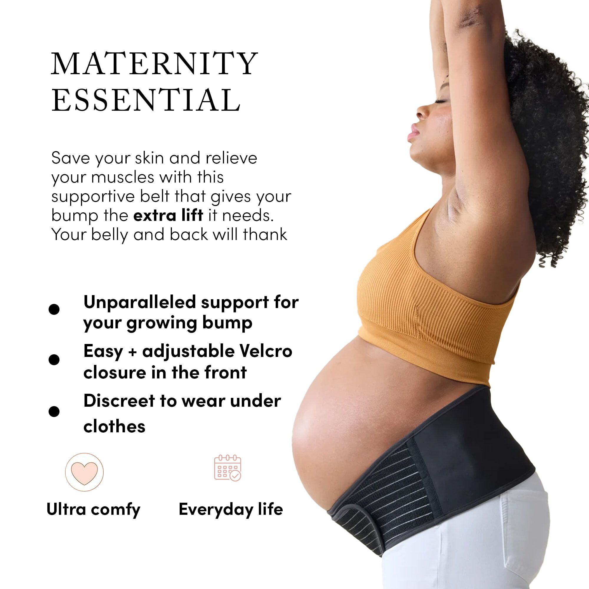 Ingrid & Isabel Pregnancy Support Belt, Black, , large