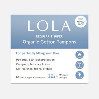 LOLA Assorted Regular & Super Tampons, 20 ct.