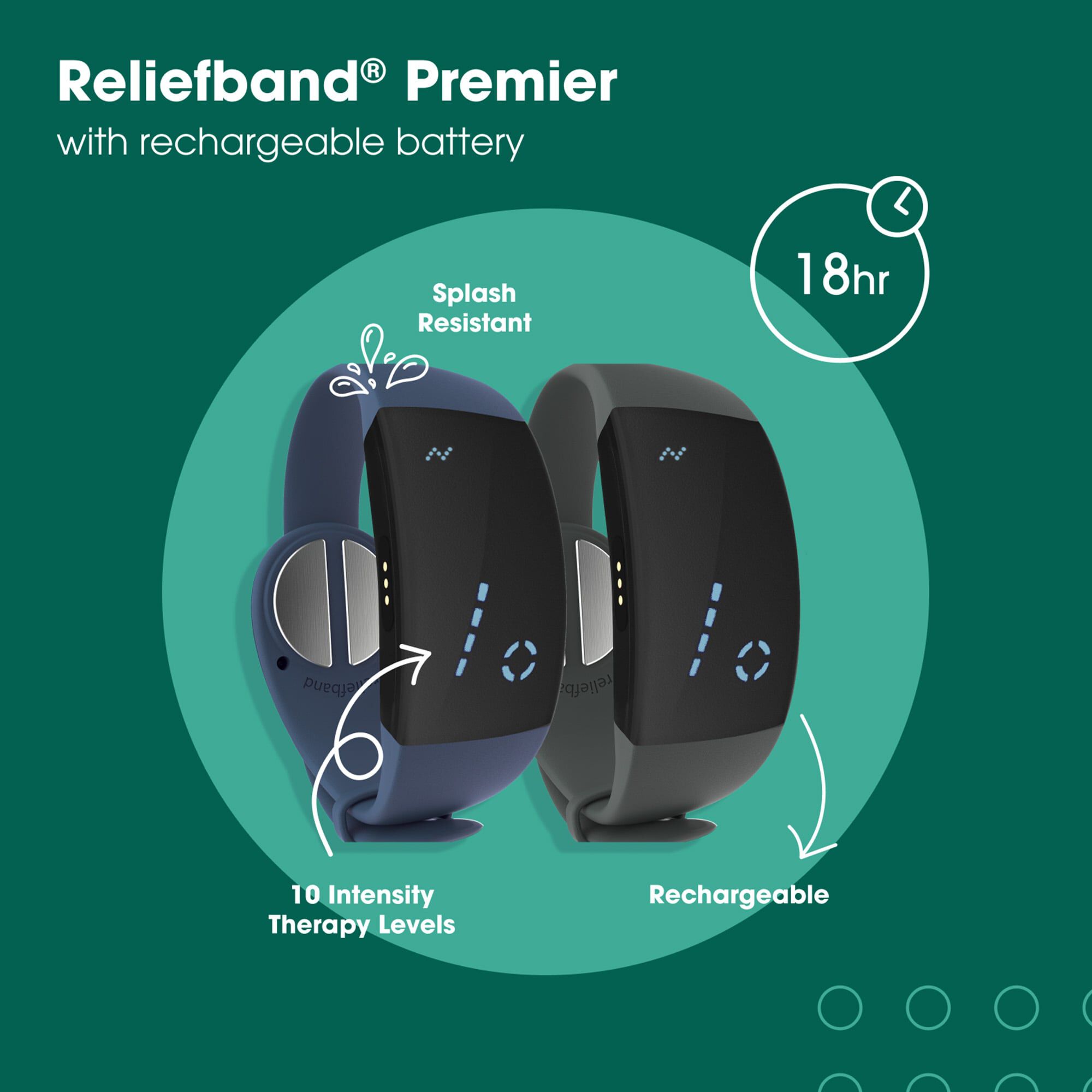 Reliefband Nausea Relief - Premier, Charcoal Grey, large