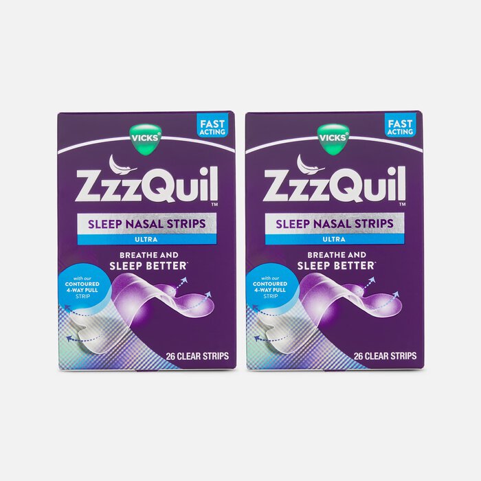 Vicks ZzzQuil Sleep Ultra Nasal Strips, Clear, 26 ct. (2-Pack), , large