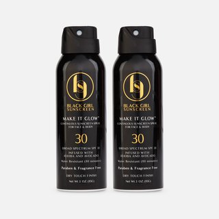 Black Girl Sunscreen Make It Glow Sunscreen Spray, SPF 30, 3 oz. (2-Pack)