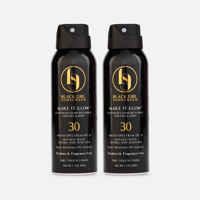 Black Girl Sunscreen Make It Glow Sunscreen Spray, SPF 30, 3 oz. (2-Pack), , large