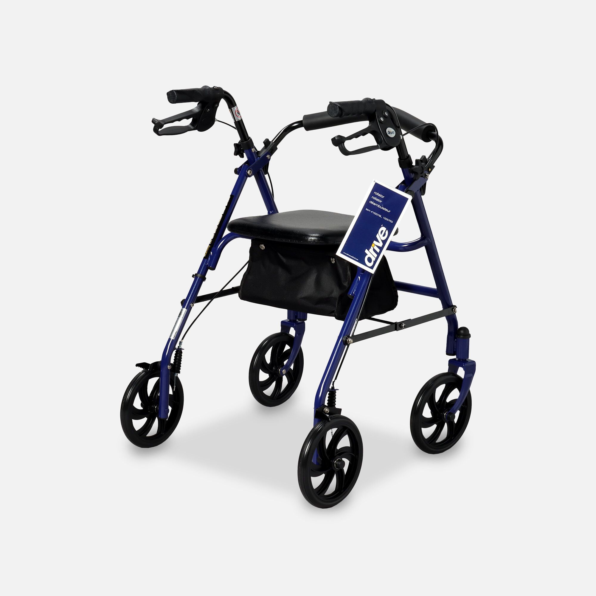 Drive Durable Four Wheel Rollator, 7.5" Casters, Blue, large