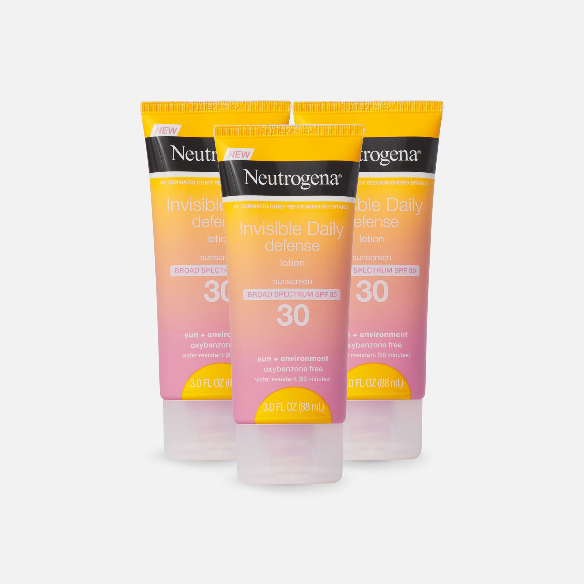 Neutrogena Invisible Daily Defense Sunscreen Lotion, 3 oz. (3-Pack), , large