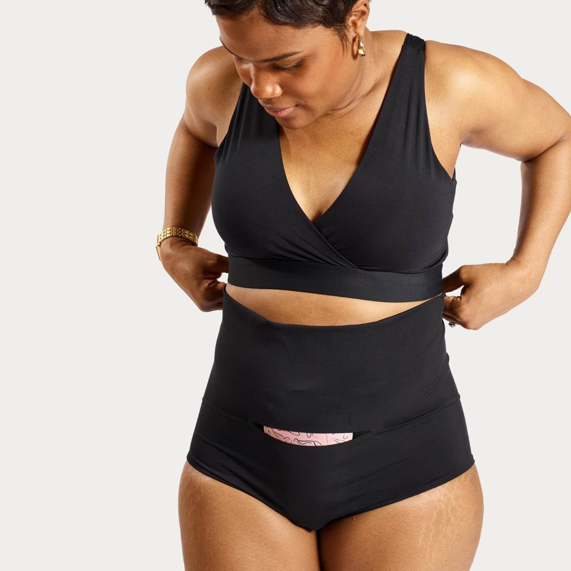 Nyssa FourthWear Postpartum Recovery Underwear & Between Legs Ice/Heat Pack, Black, , large