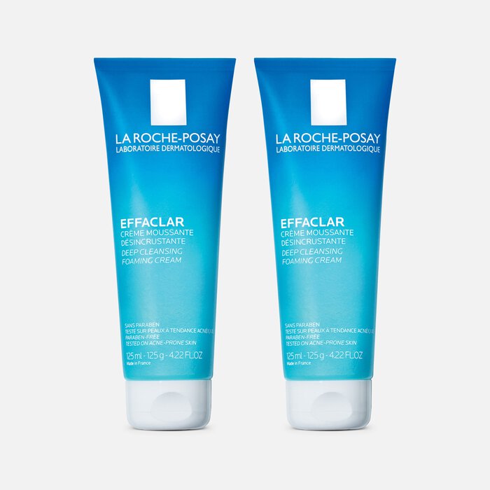 La Roche-Posay Effaclar Deep Cleansing Foaming Cream Cleanser, 4.22 oz. (2-Pack), , large