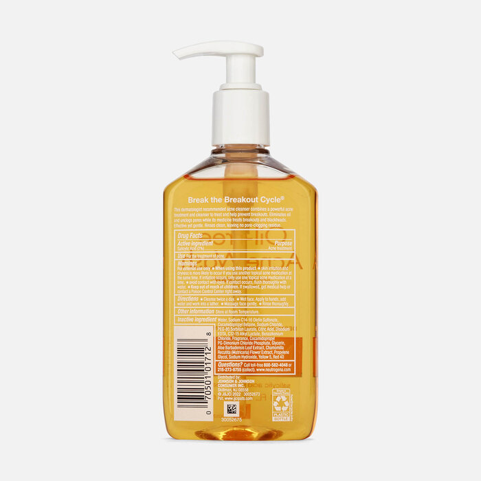 Neutrogena Oil-Free Acne Facial Wash, Fragrance Free, 9.1 fl oz., , large