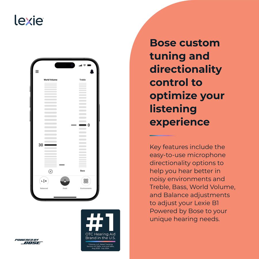 Lexie B1 Powered by Bose Self-fitting OTC Hearing Aids, , large image number 2
