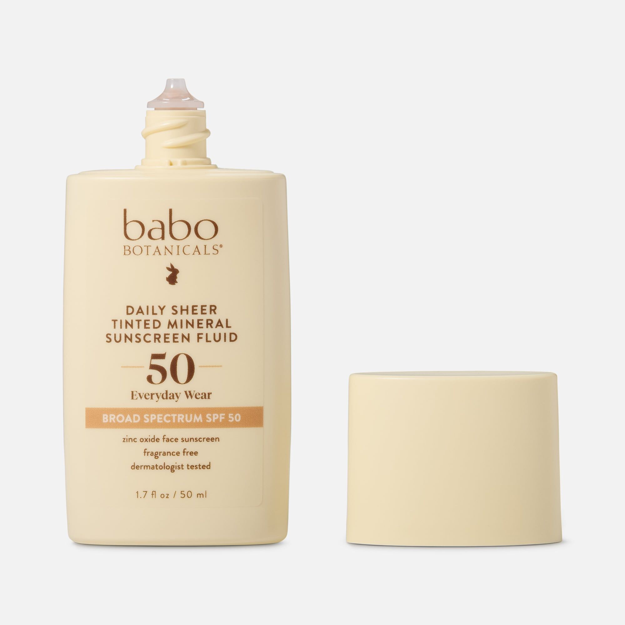 Babo Botanicals Daily Sheer Tinted Mineral Sunscreen Fluid, SPF 50, 1.7 fl oz., , large