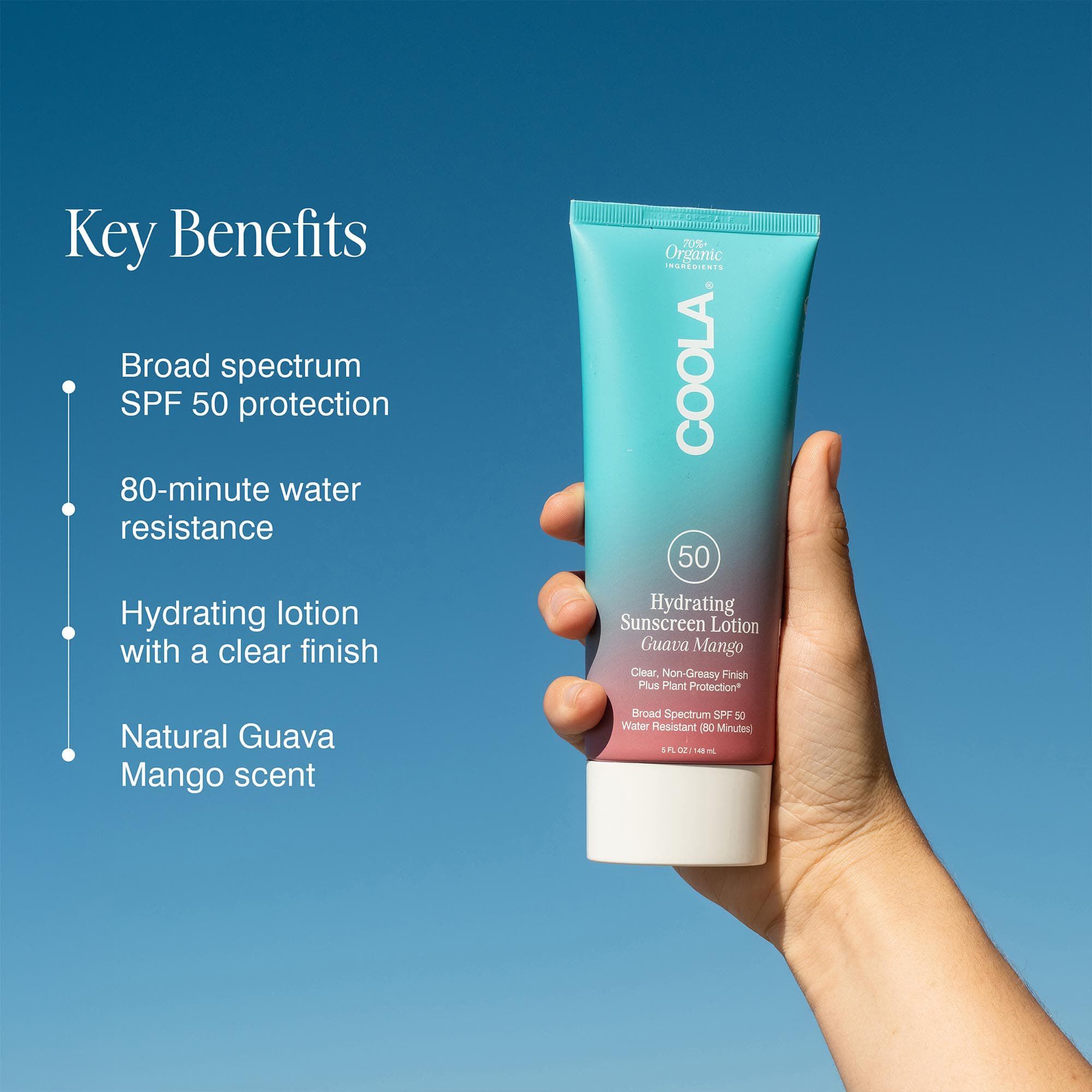 COOLA Classic Body Organic Sunscreen Lotion SPF 50, Guava Mango, 5 oz., , large