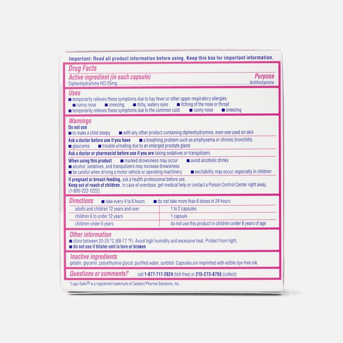 Benadryl Allergy Relief Liqui-Gels, 48 ct., , large