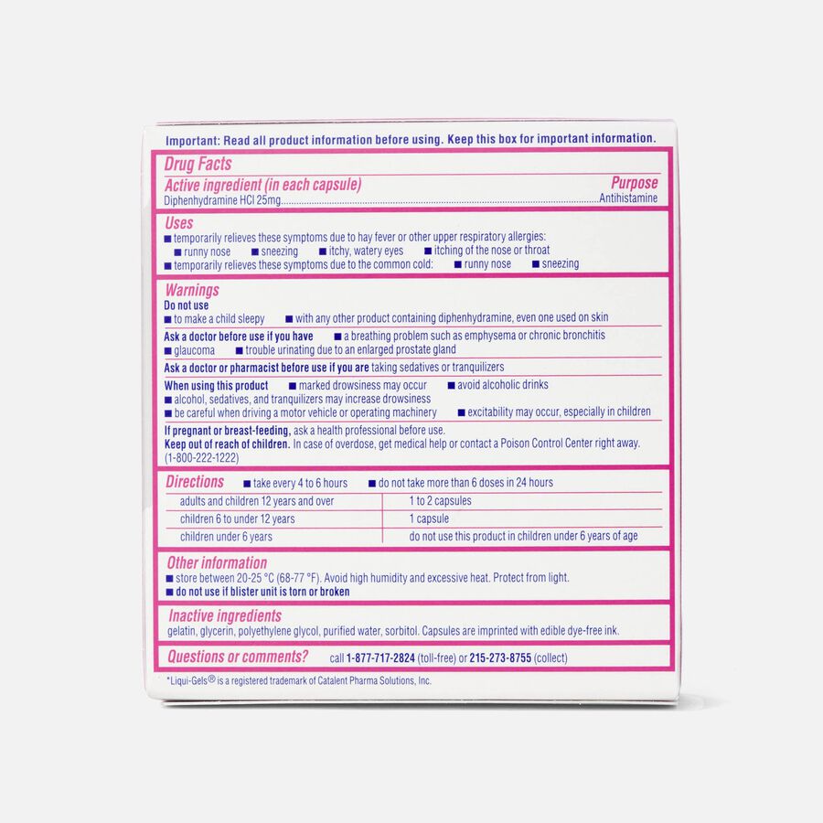 Benadryl Allergy Relief Liqui-Gels, 48 ct., , large image number 1