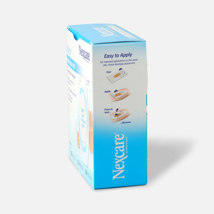 Nexcare Waterproof Clear Bandage, Assorted Sizes, 50 ct., , large