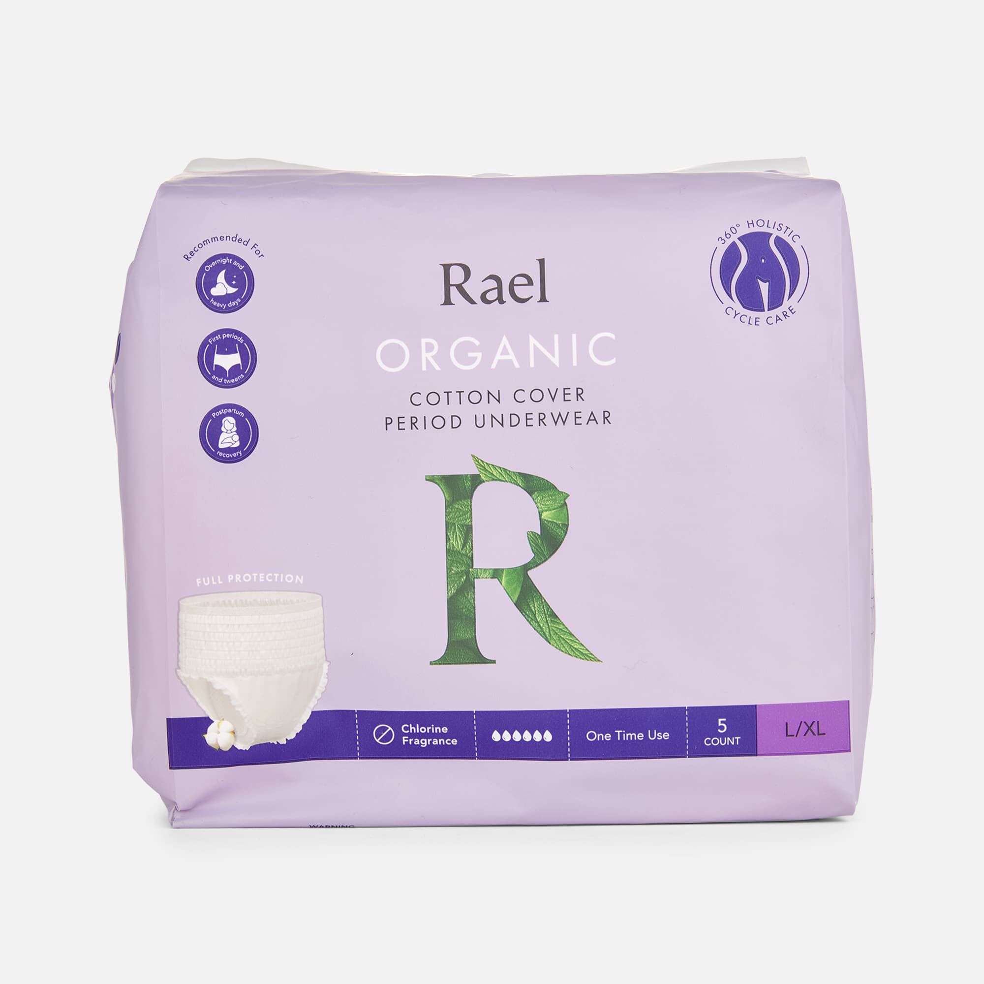 Rael Organic Cotton Cover Period Underwear (L-XL),  5 ct.