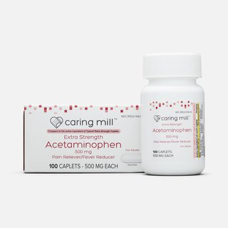 Caring Mill™ Acetaminophen Adult Pain Reliever/Fever Reducer Extra Strength Caplets, 100 ct.