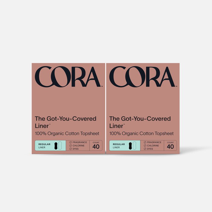 Cora Organic Cotton Ultra Thin Period Liners, 40 ct. (2-Pack), , large