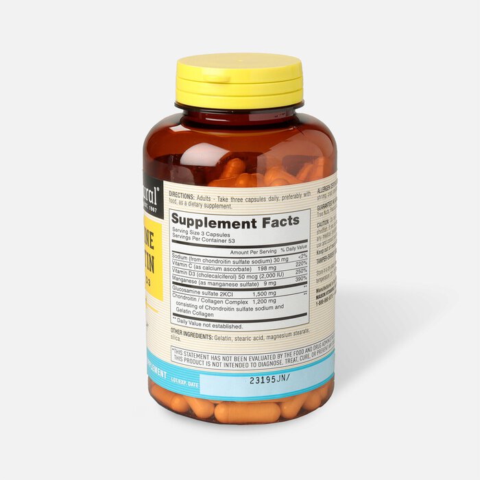 Mason Natural Glucosamine Chondroitin Plus Vitamin D3 2000IU, Capsules, 160 ct., , large