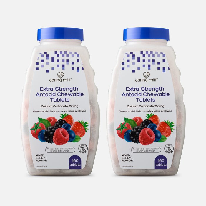 Caring Mill™ Extra Strength Antacid Chewable Tablets, Mixed Berry, 160 ct. (2-Pack), , large