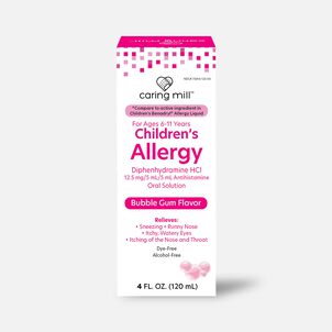 Caring Mill™ Children's Allergy Relief Liquid, Dye-Free, Bubblegum, 4 fl oz.