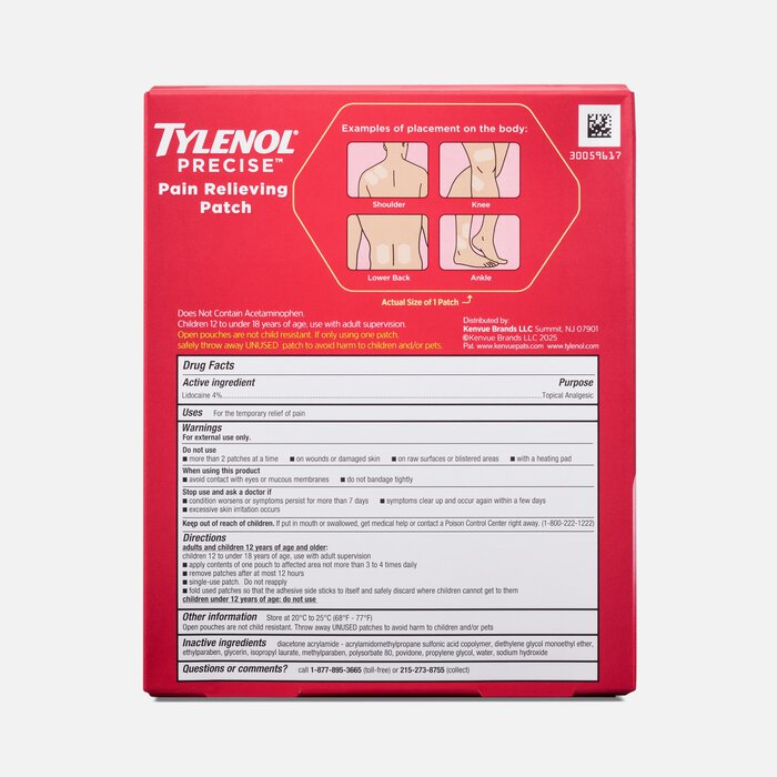 TYLENOL® PRECISE Hexagon Pain Relieving Patches, Medium, 6 ct., , large