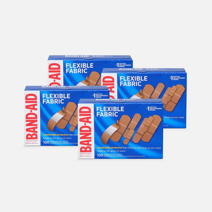 BAND-AID® Flexible Fabric Adhesive Bandages, Assorted Sizes, 100 ct. (4-Pack), , large
