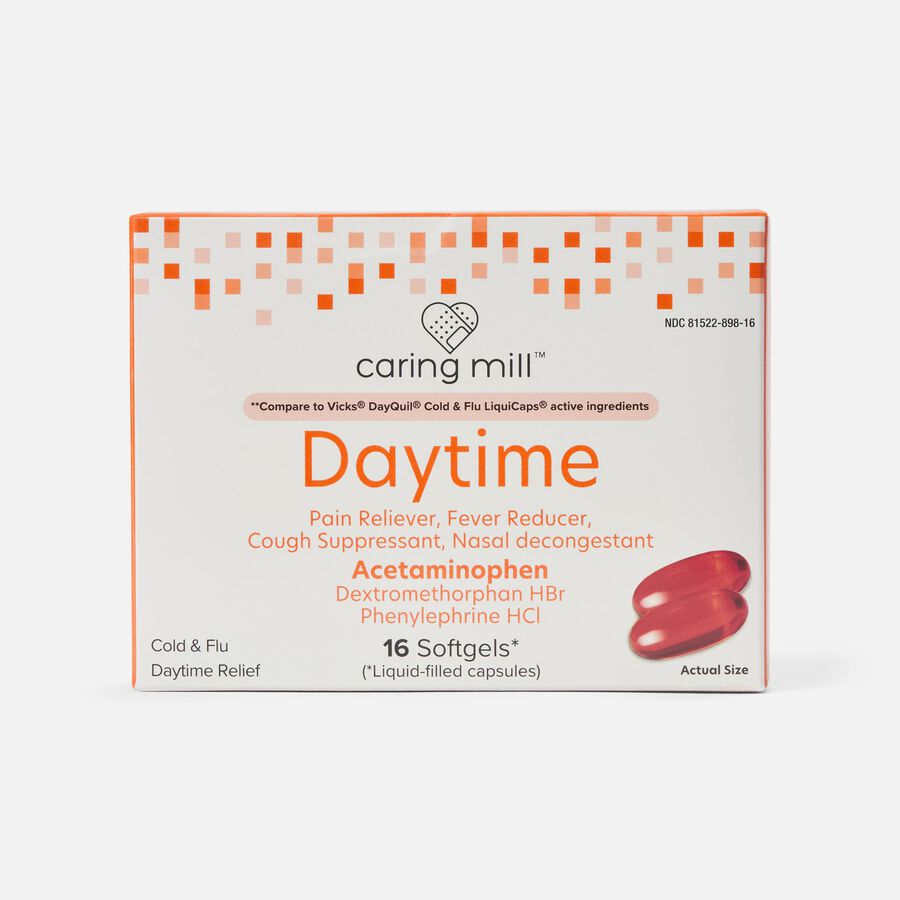 Caring Mill™ Daytime Cold & Flu Relief Soft Gels, 16 ct., , large image number 0