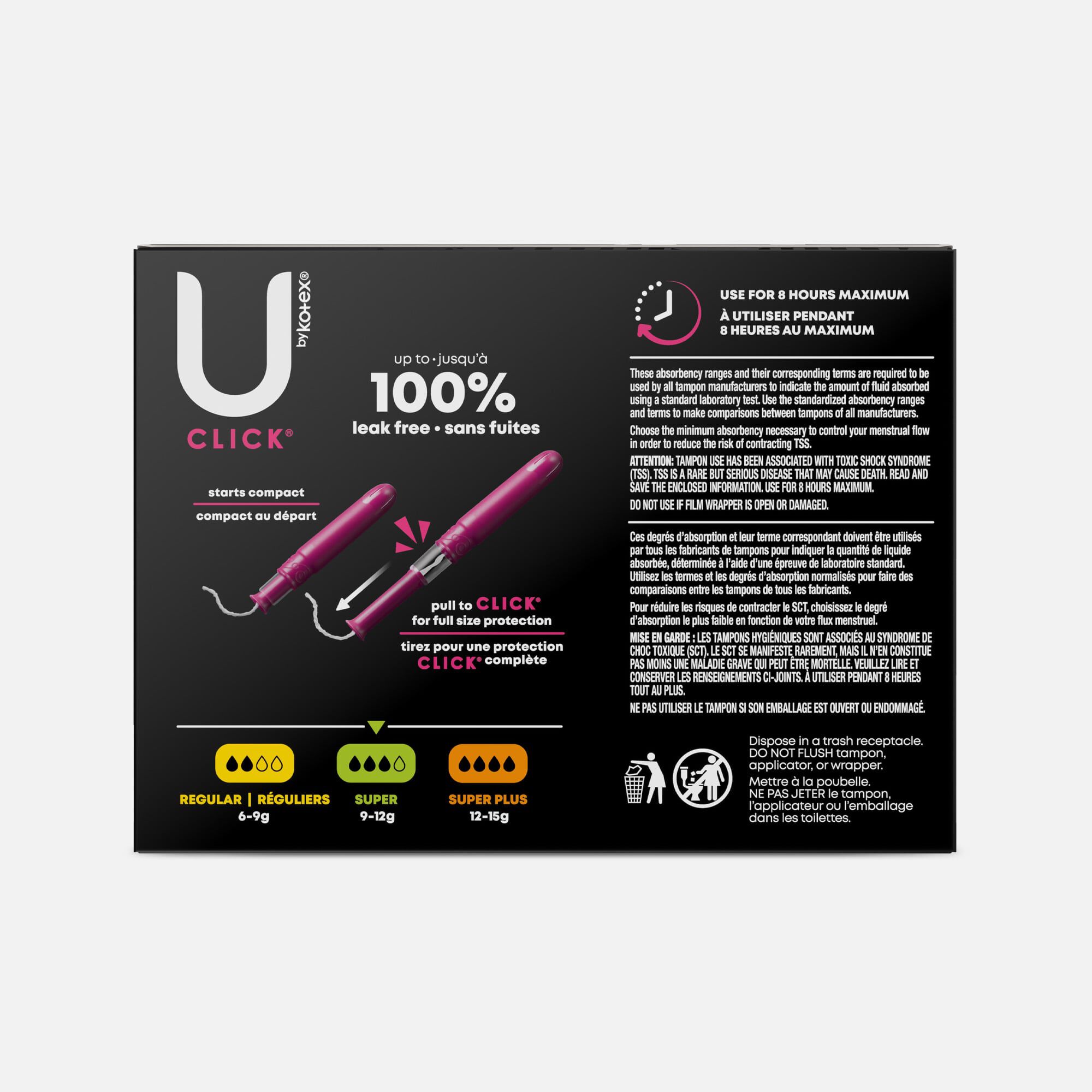 U by Kotex Click Compact Tampons, Super Absorbency, , large