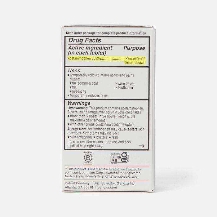 Genexa Children's Acetaminophen Chewable, 24 ct., , large