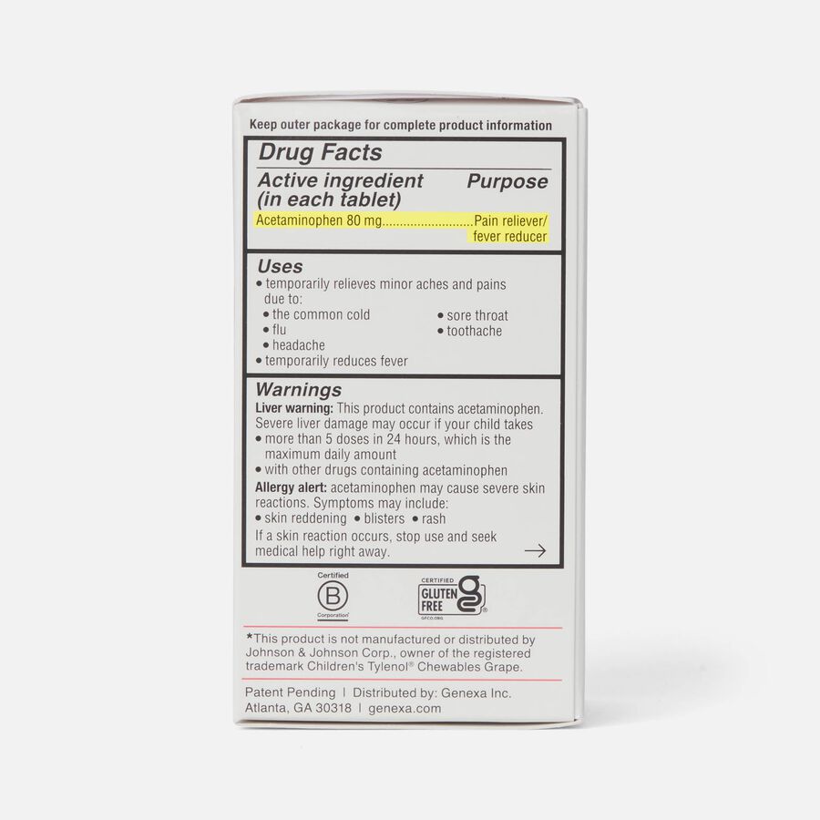Genexa Children's Acetaminophen Chewable, 24 ct., , large image number 1