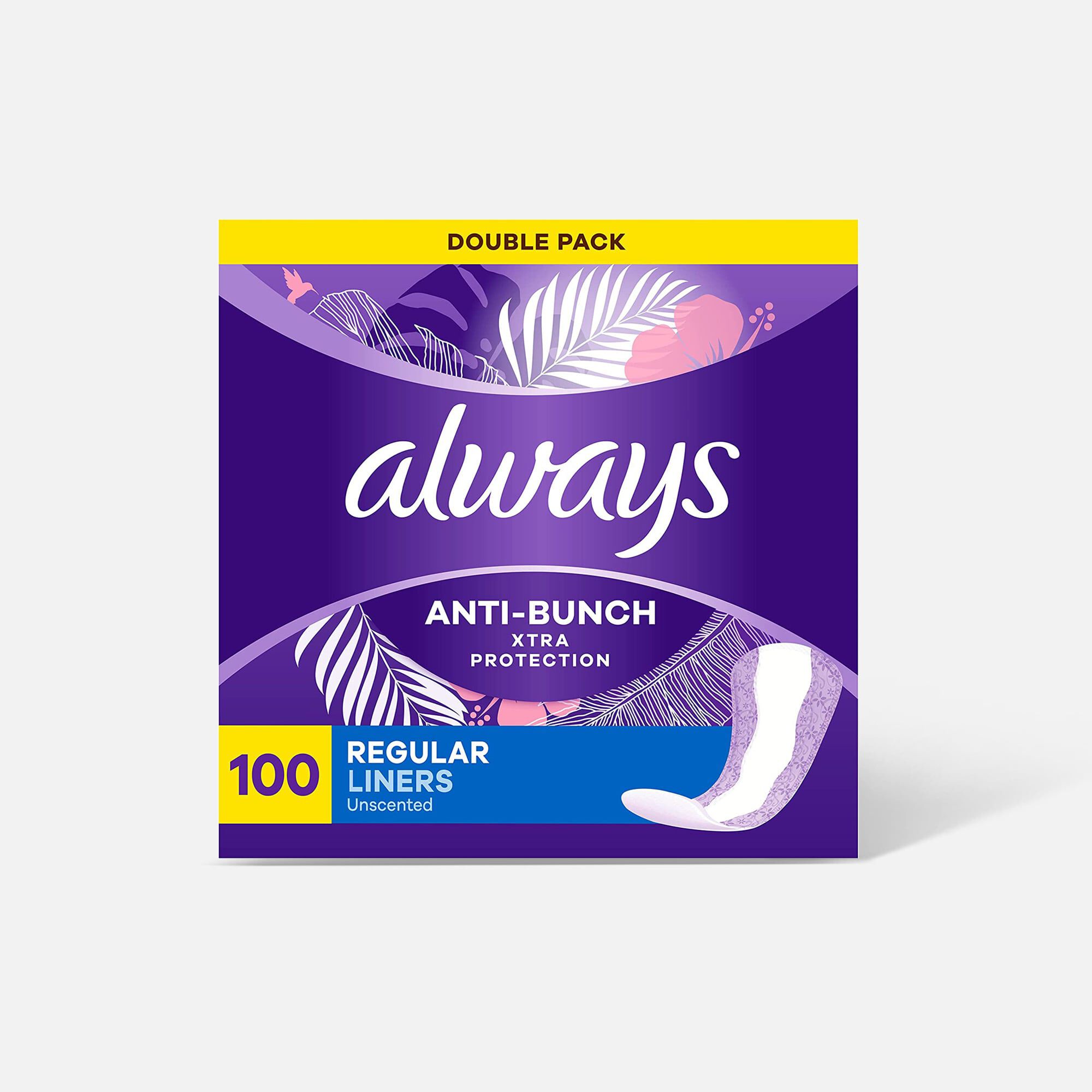 Always Panty Liners, Regular, Unscented, 100 ct., , large