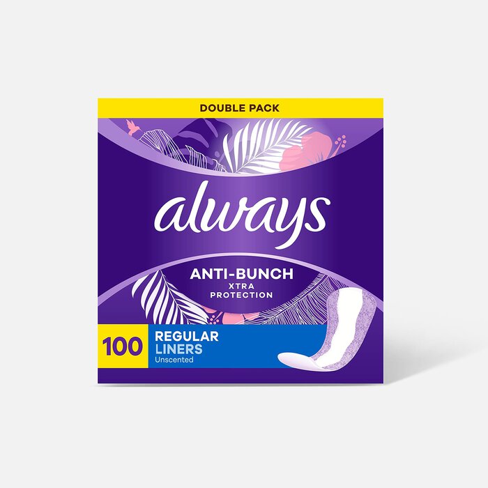 Always Panty Liners, Regular, Unscented, 100 ct., , large