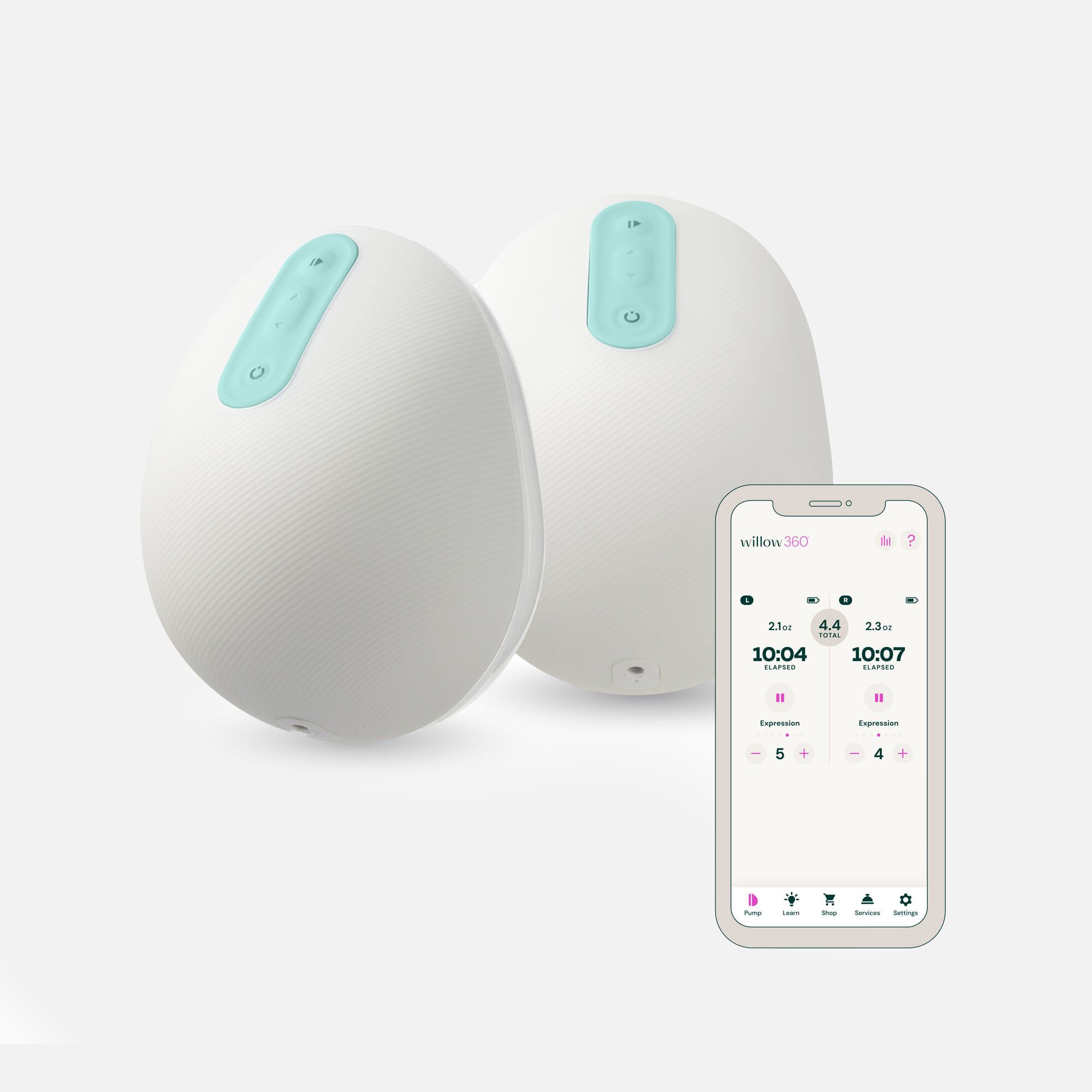 Willow 360 Wearable Double Electric Breast Pump, , large