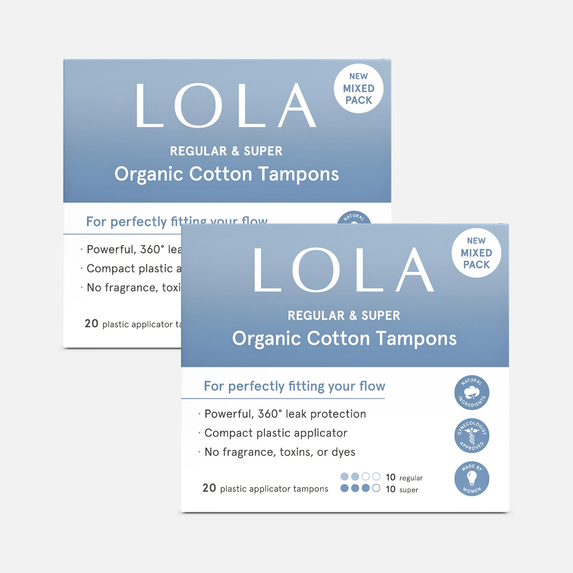 LOLA Assorted Regular & Super Tampons, 20 ct. (2-Pack), , large