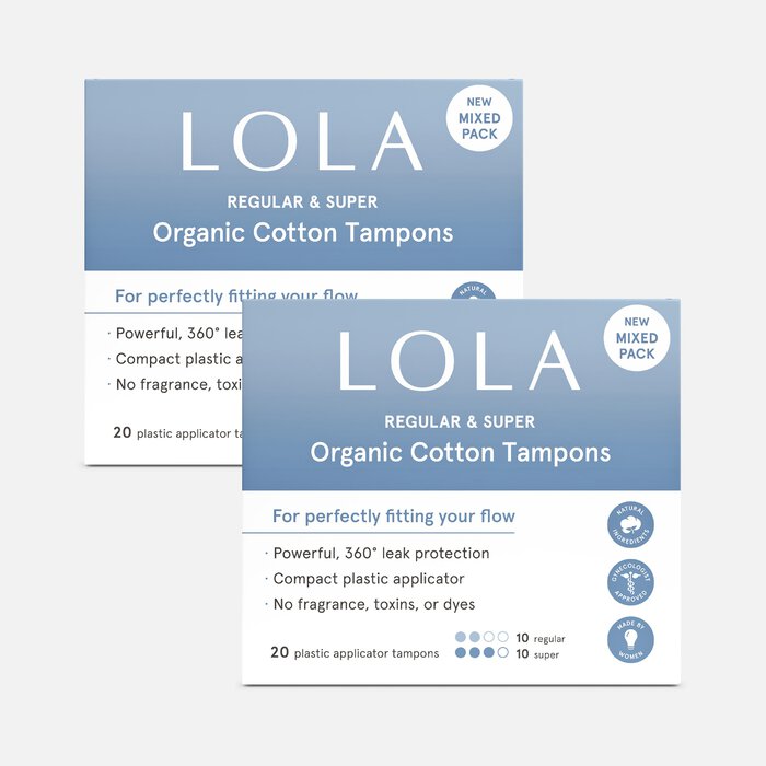 LOLA Assorted Regular & Super Tampons, 20 ct. (2-Pack), , large