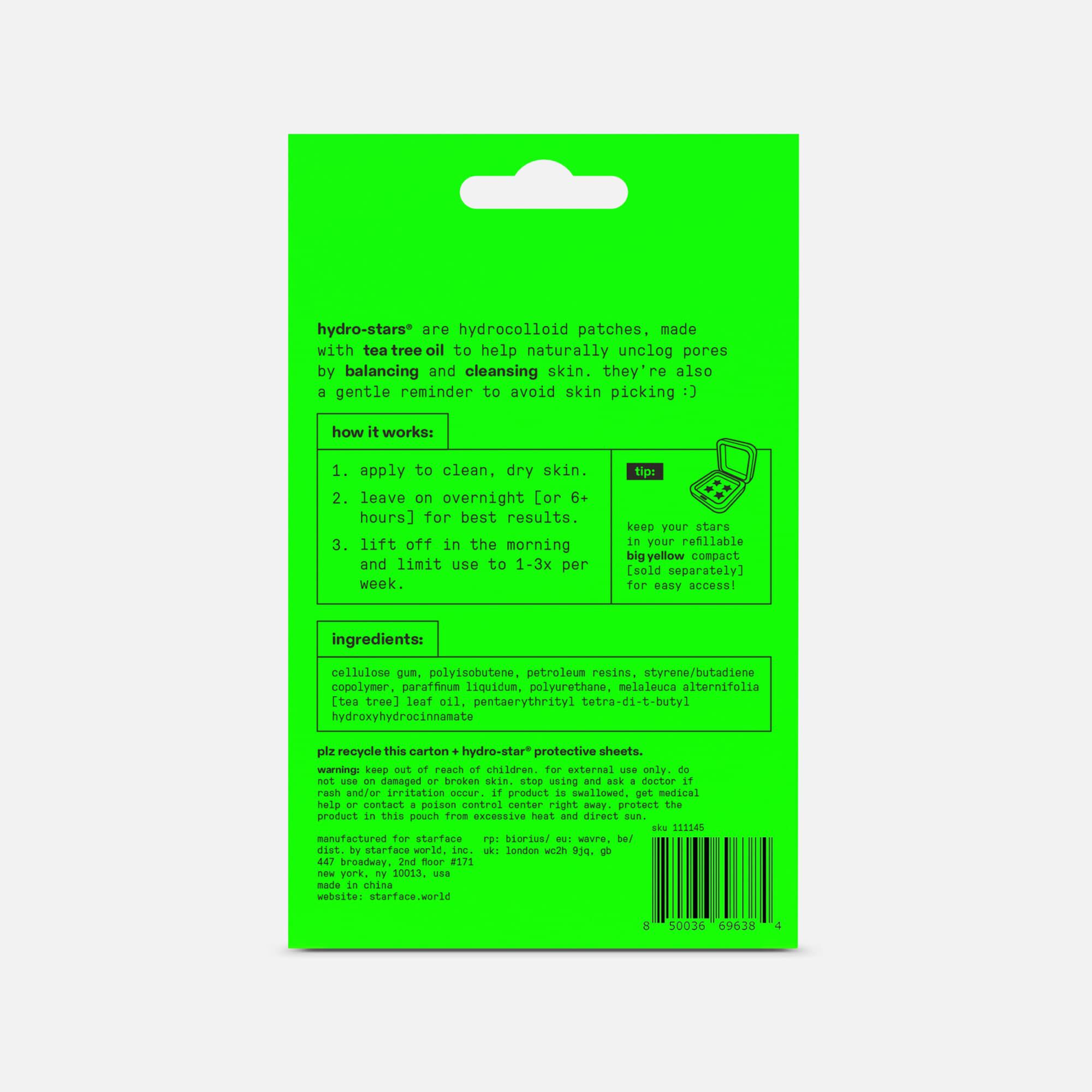 Starface Hydro-Star + Tea Tree Green Patches, 32 ct., , large