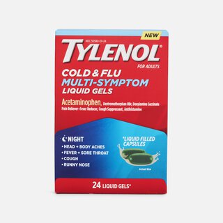 Tylenol Cold & Flu Multi-Symptom Night Liquid Gels, 24 ct.