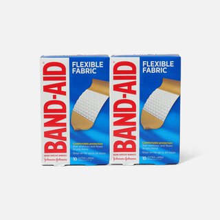 BAND-AID® Flexible Fabric Adhesive Bandages, Extra Large - 10 ct. (2-Pack)