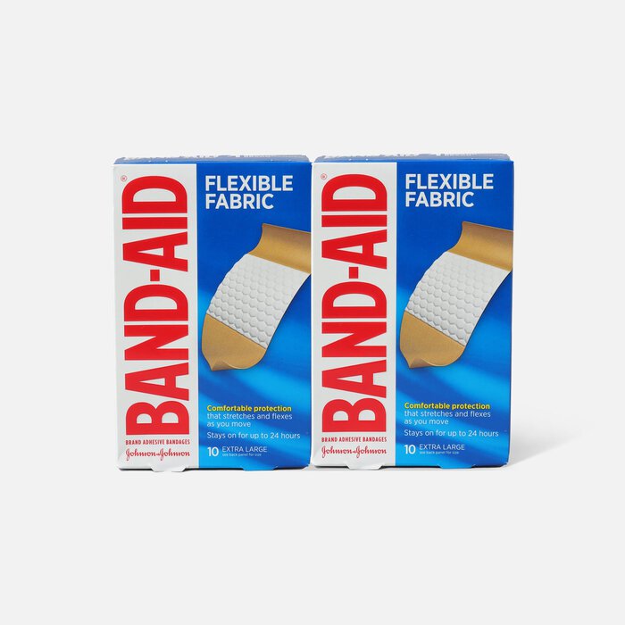 BAND-AID® Flexible Fabric Adhesive Bandages, Extra Large - 10 ct. (2-Pack), , large