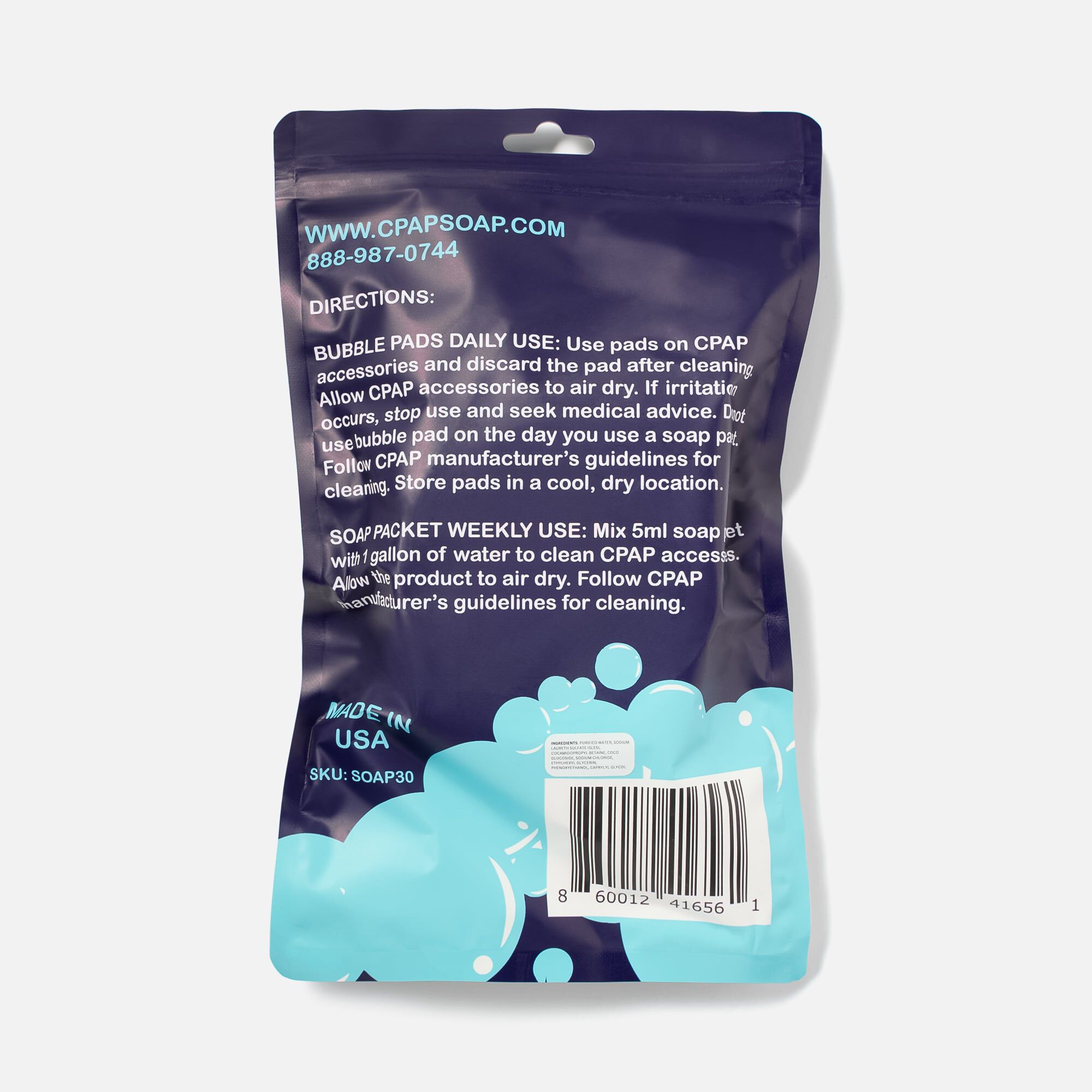 Liviliti CPAP Soap Bubble Pads and Soap Packets Kit, 30-Day Supply, , large