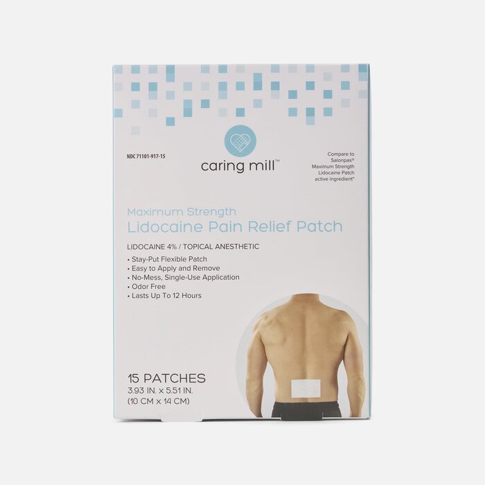 Caring Mill™ Maximum Strength Lidocaine Pain Relief Patches, 15 ct., , large