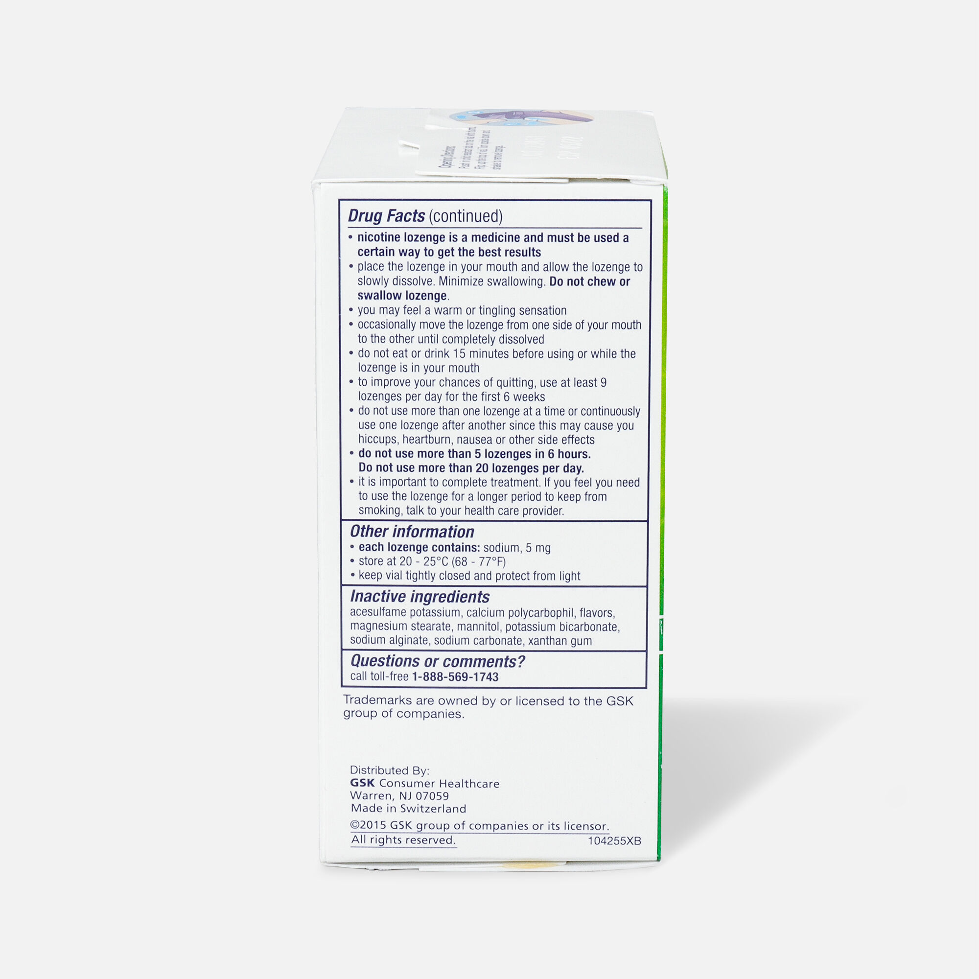 Nicorette Nicotine Mini Lozenges, Mint, 4mg, 81 ct., , large