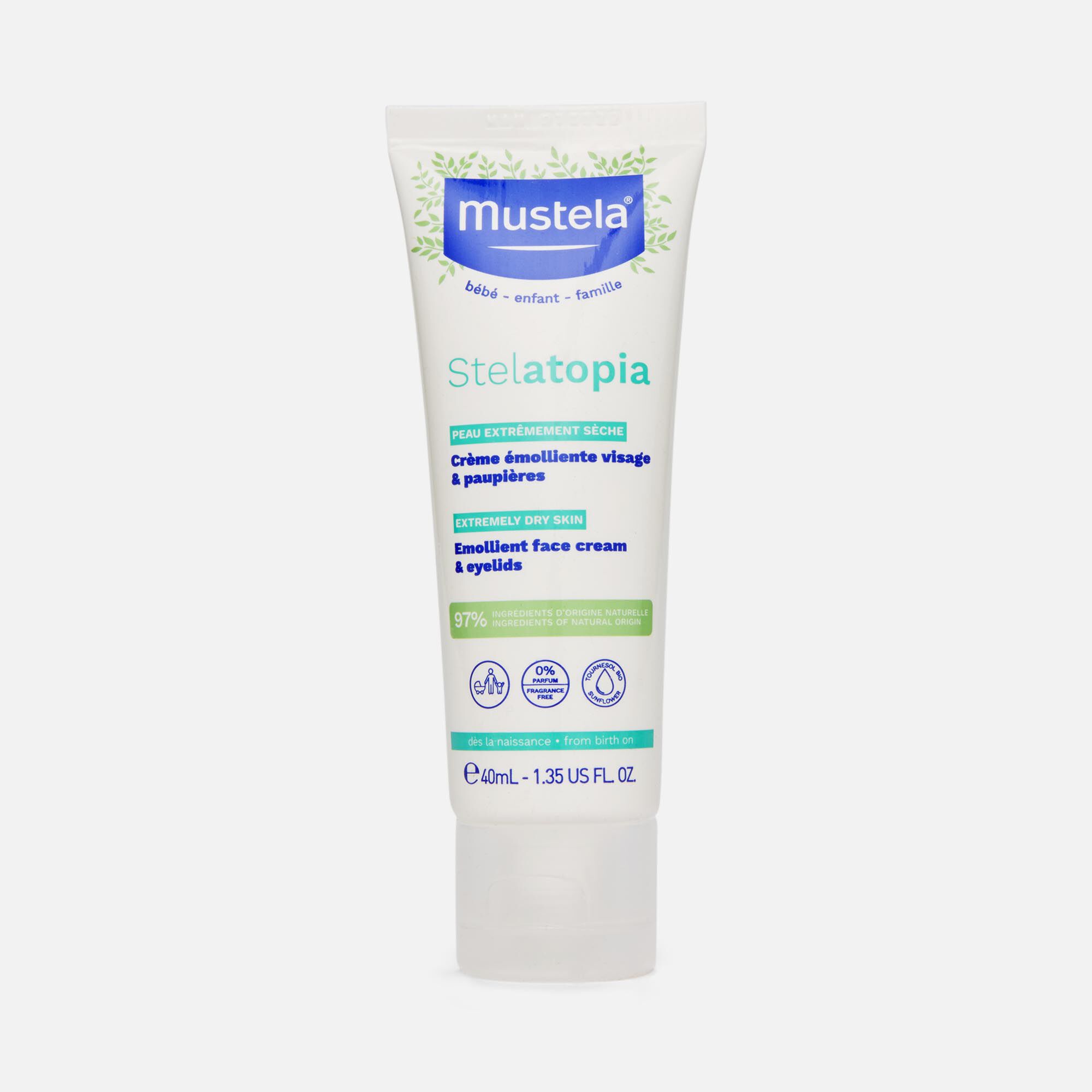 Mustela Stelatopia Emollient Face Cream, 1.35 fl oz., , large