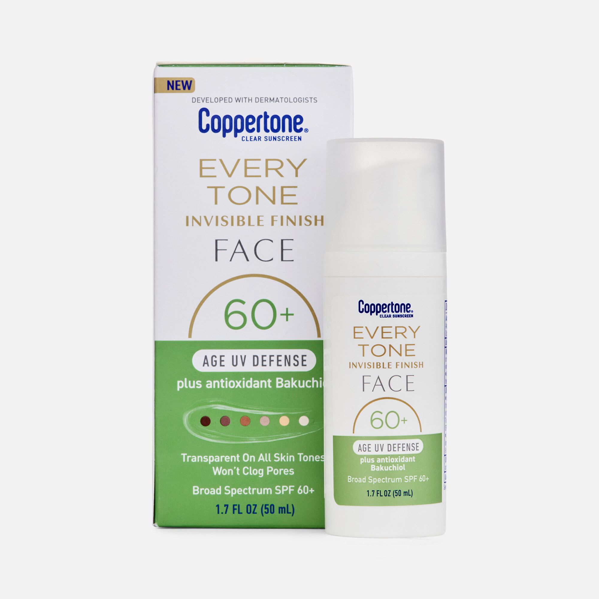 Coppertone Every Tone Invisible Finish Age UV Defense Face Sunscreen, SPF 60+, 1.7 fl oz., , large