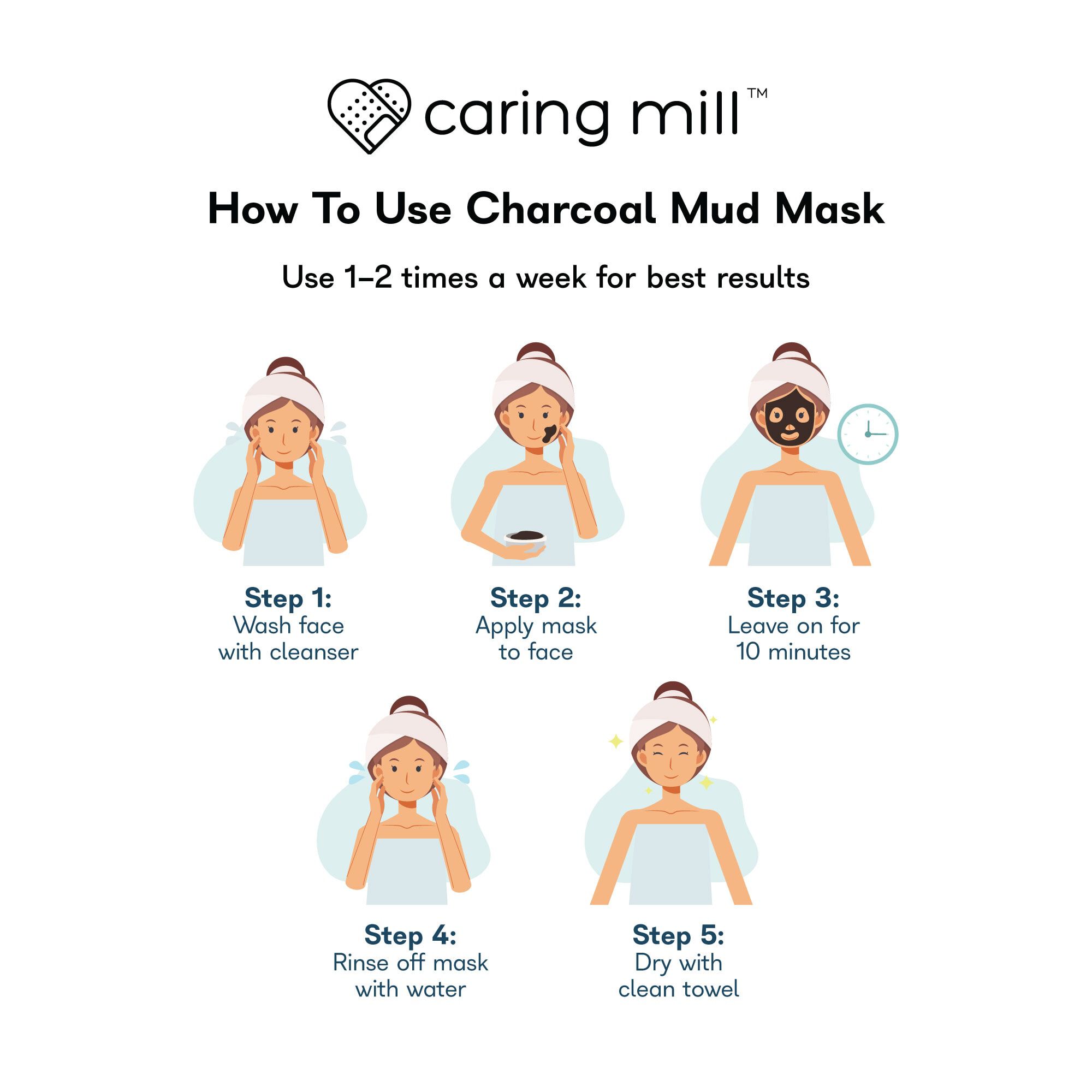 Caring Mill™ Charcoal Mud Mask for Acne Treatment, 5 pack, , large