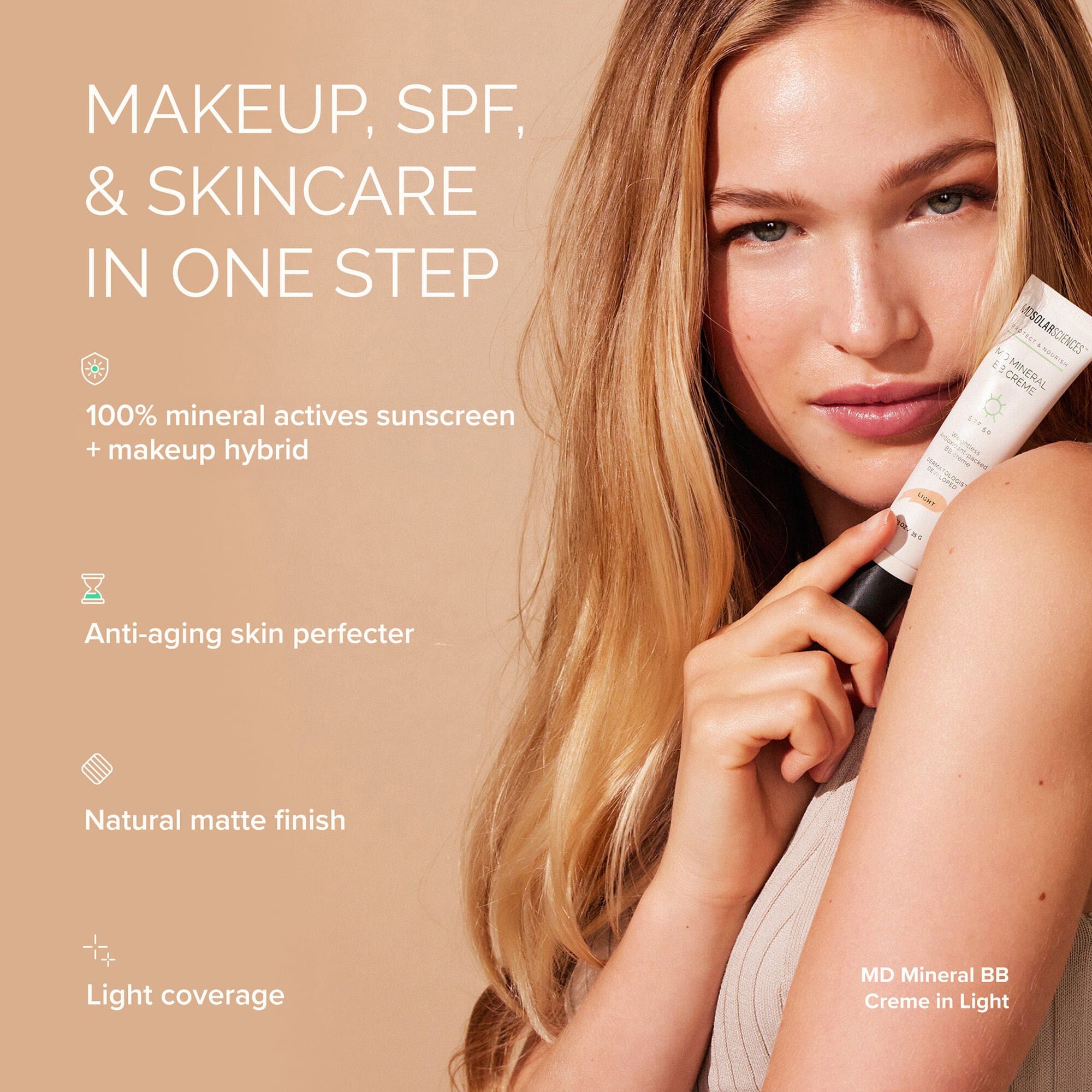 MDSolarSciences MD Mineral BB Crème, SPF 50, 1.23 oz., Light, large