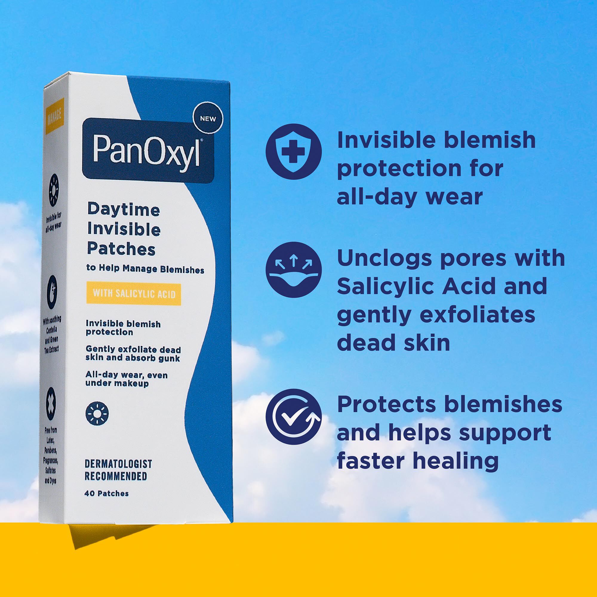PanOxyl Daytime Invisible Patches w/ Salicylic Acid, 40 ct., , large