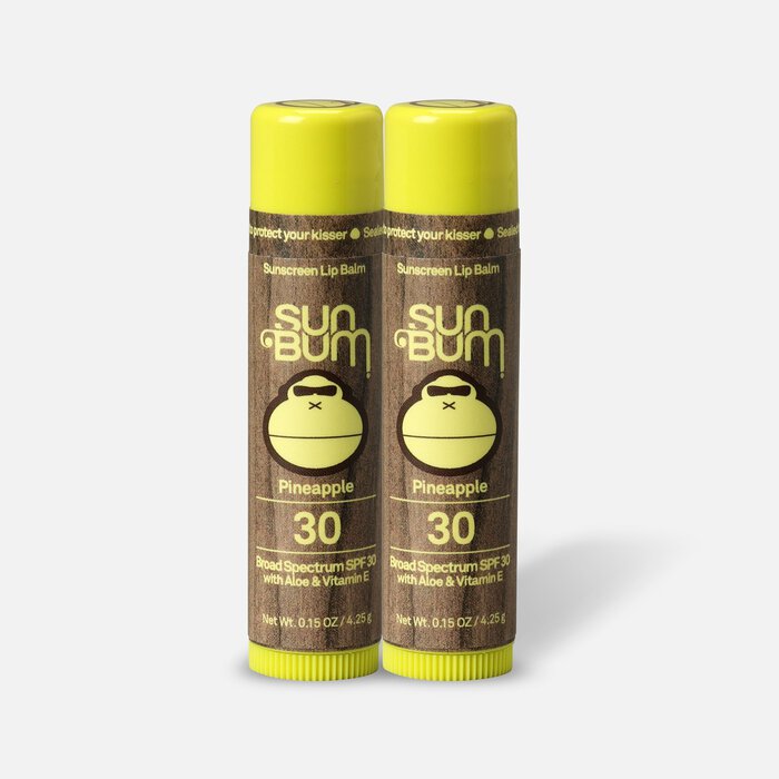 Sun Bum Lip Balm, SPF 30, Pineapple, .15 oz. (2-Pack), , large